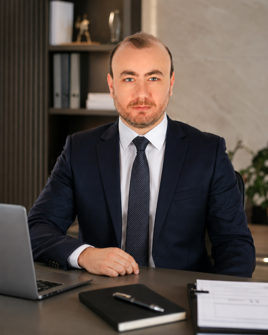 Emre Aydın, Serbest Muhasebeci Mali Müşavir, bürosunda